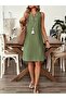 Women's Strappy V-Neck Mini Green Dress - 2