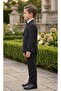 Kruvaze Cut-Out Checked Fabric Shirt with Bow Tie Children's Suit - 2