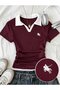 Soul Colorful Polo Collar Embroidered Gathered Blouse - 5