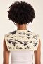 Women's Shawl Collar Accessory Sumi Noir Cream-Black Patterned – Tieable, Modern Detail - 2
