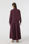 Buttoned Embroidery Detailed Flowing Burgundy Suit 1808 - 8