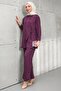 Plum Buttoned Tunic Trouser Suit - 4