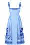 Square Neck Strap Patterned Cotton Dress - 2