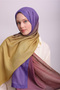 Color Transitioning Gradient Patterned Double-Sided Shawl - Purple Yellow Pink - 4