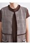 Crew Neck Plaid Women's Vest (W5) - 3