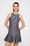 Halter Yaka Mini Elbise - 3