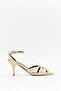 Heels 2624 - Light Yellow Women's Heels with Thin Cross Strap Detail - 7