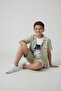 Green Boy's Linen Shirt and Shorts 3-Piece Set 24582 - 4