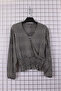 Women's Plus Size Lycra V-Neck Double Breasted Hem Gipeli Long Sleeve Mother's T-Shirt Combed Cotton Blouse - 2