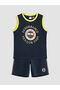 Lcw Kids Navy Blue Printed Boy's Shorts Pajama Set - 3