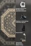 Sdt Anatolian Motif Vintage Octagonal Classic Medallion Patterned Gray Cream Base Decorative Carpet Sdt1357 - 6