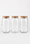 Set of 3 Glass Jars with Wooden Lids, Storage Jars 1000 Cc - 6