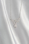 316L Steel Silver Color Zircon Stone Bowknot Detail Drop Necklace 5886 - Eterna3477-5939 - 2