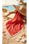Cotton Silk Scarf Ldp002 Chain Pattern 14-Red - 3