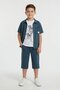 Blue Emblem Short Sleeve Shirt and Shorts Boys' 3-Piece Top and Bottom Set 24590 - 2