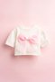 Leila Organza Bow Crop Short Sleeve Girls' T-Shirt