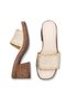 Women's Heeled Slippers 00121812 Beige - 5