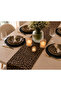 Leopard Patterned Black Runner and American Service Set - 3