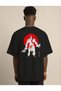 Men's Printed T-Shirt Short Sleeve Crew Neck Regular Fit Comfortable Fit Casual T-Shirt - Black Mariposa - 2