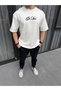 Men's Printed T-Shirt Short Sleeve Crew Neck Regular Fit Comfortable Fit Casual T-Shirt - White Mariposa - 3