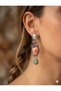 Vintage Inspired Pendant Earrings with Colorful Stones