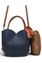 Navy Blue, Tulip Model, Scarf, Puppy, Cross Strap, Women's Hand and Shoulder Bag