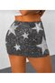 Star Detailed Sequined Luxury Evening Short Skirt - 5
