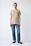 Comfortable Fit T-Shirt with Pocket Detail - Stone
