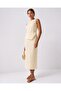 Elastic Waist Cotton Textured Yellow Midaxi Skirt
