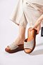 Bolesa Lazer Printed Genuine Leather Women's Orthopedic Slippers Silver Gray - 2