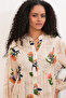 Women's Patterned Long Hijab Dress 2585 - F. Orange - 2