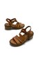 Genuine Leather Orthopedic Women's Sandals – Low Heeled Casual & Summer Comfortable Stylish Sandals with Stitching Detail - 4