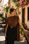 Women's Draped Cape Sleeve Snap Button Body Blouse – Stylish and Modern Design