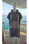 Adult Hooded Towel Poncho Gray Beach and Sea Poncho with Pockets - 4