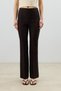 Brown High Waist Straight Leg Women's Trousers