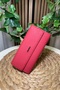 Women's Red Color, Original Leather Wallet with Extra Card Holder Detail - Phone Compartment and Magnet - 2