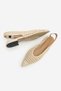 Women's Pointed Toe Hand Knitted Open Back Scarf Casual Ballerina Shoes Kunves Beige - 8
