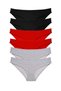 Glb-Stl41414 6 Pieces Super Eco Set Lycra Women's Slip Panties Black Red Gray