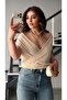 Stone lyocell blend crossover blouse - 7