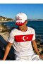 قبعة رياضية مطرزة من Moon Star Türkiye للجنسين من البوليستر بيسبول باللون الأبيض والأحمر - 2