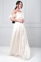 Women's Chiffon Fabric Flounce Detailed Lined Long Dress - 3