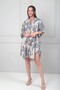 Women's Shawl Patterned Double Pocket Italian Cotton Shirt Dress - 3