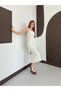 Women's Polka Dot Midi Dress, Body-Hugging, Thick Straps, Stylish New Season Dress - 4
