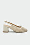 Burry Knitted Detailed Women's Thick-Heeled Shoes