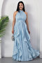 Halter Neck Ruffled Satin Dress Eli̇6073 - 4