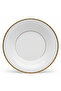 White Porcelain Soup Plate with Gold Rim — 9 Inch