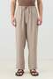 Beige Lyocell Blended Relax Fit Men's Trousers