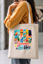 Summer Sea Vibes / Summer Printed Raw Fabric Beach Shoulder Bag |   35X40 cm - 3