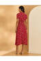 Women Red Printed Dress - 3