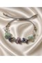 Aquarius Zodiac Sign Real Natural Stone Gray Rope Braided Bracelet - Aventurine, Amethyst, Lapis Lazuli, Crystal Quartz - 3